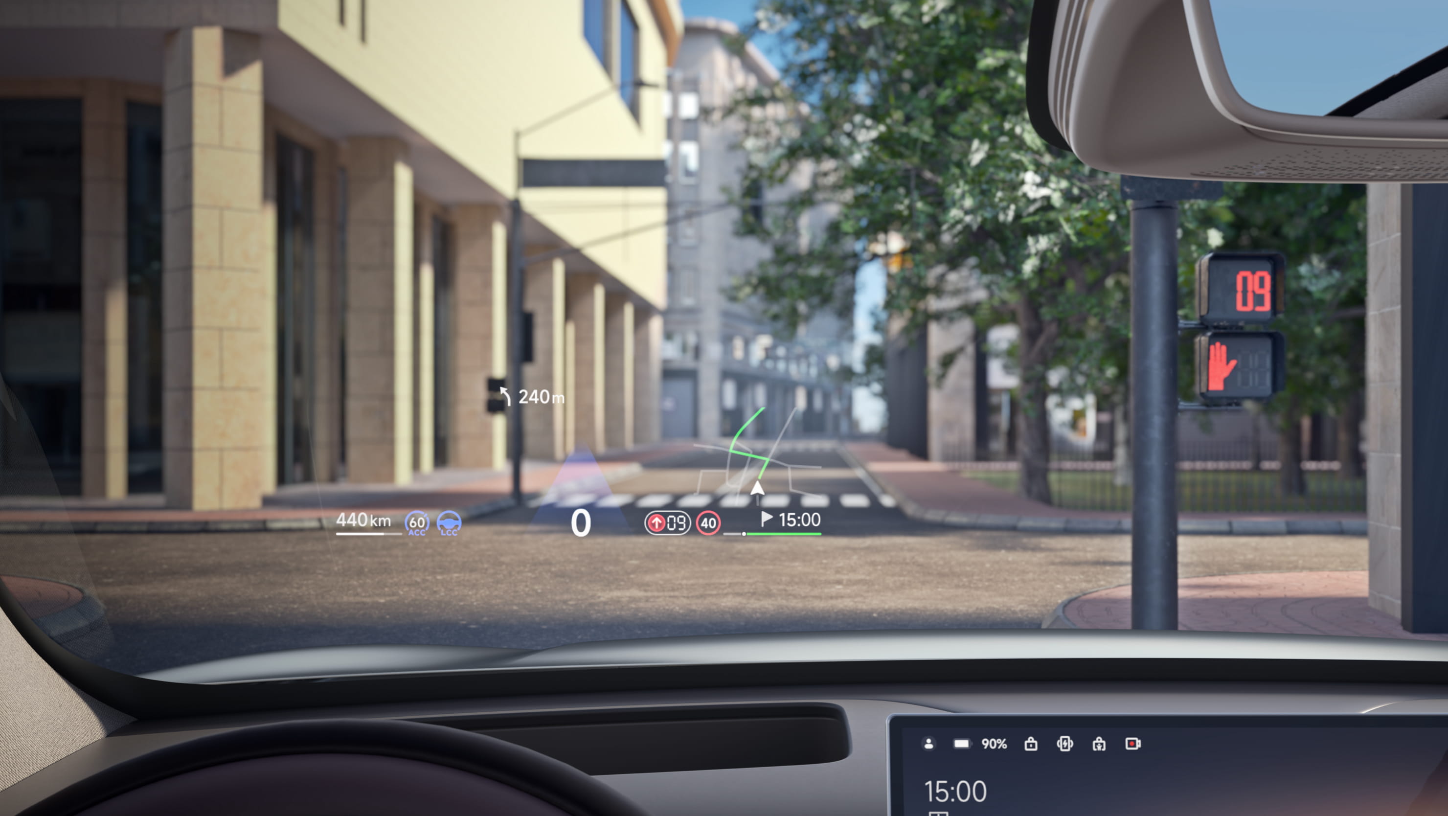 零跑 C10 官方 AR-HUD 图，仅激光雷达版标配